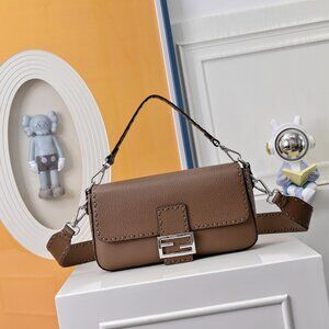 Fendi Leather Zipper Bagel Bag